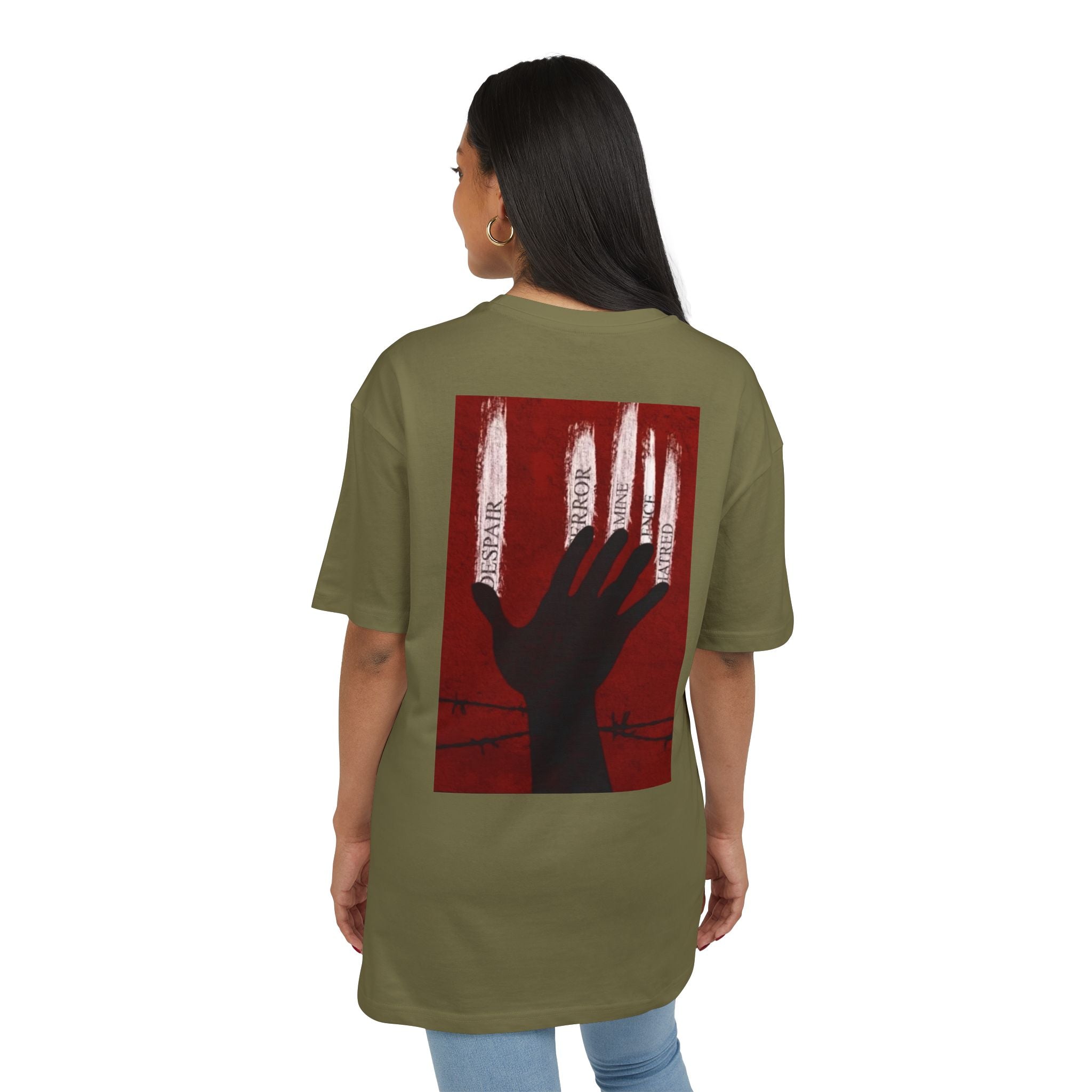Bold Artistic Oversized Tee, Grunge Style Graphic Shirt, Unisex Urban Fashion, Statement Tee for Streetwear, Gift for Art Lovers Printify