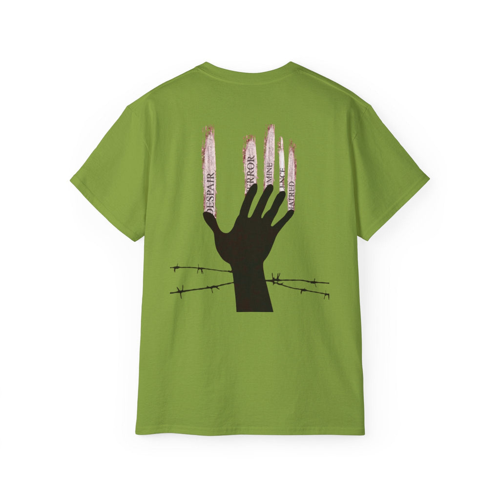 Bold Graphic Tee, Hand and Barbed Wire Design, Unisex Casual Shirt, Unique Art Apparel, Gift for Art Lovers Printify