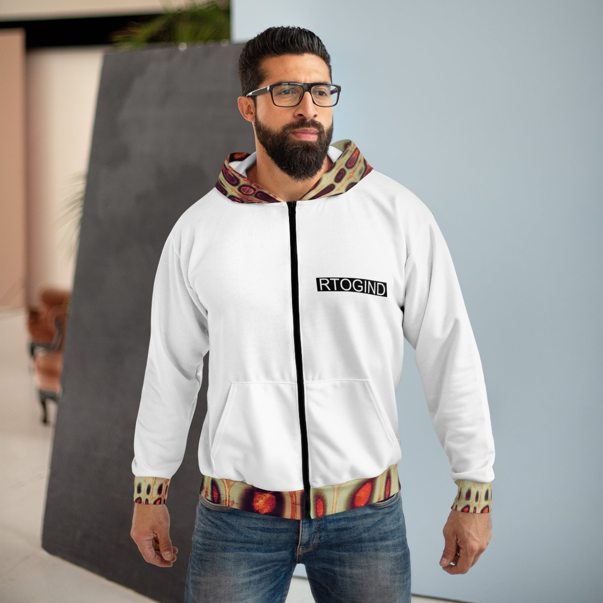RCNSONS Unisex Zip Street Walk Hoodie (AOP)