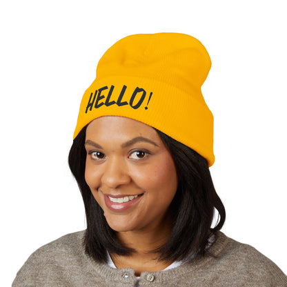 Hello! Classic Cuffed Beanie - Stylish Winter Hat for Trendsetters