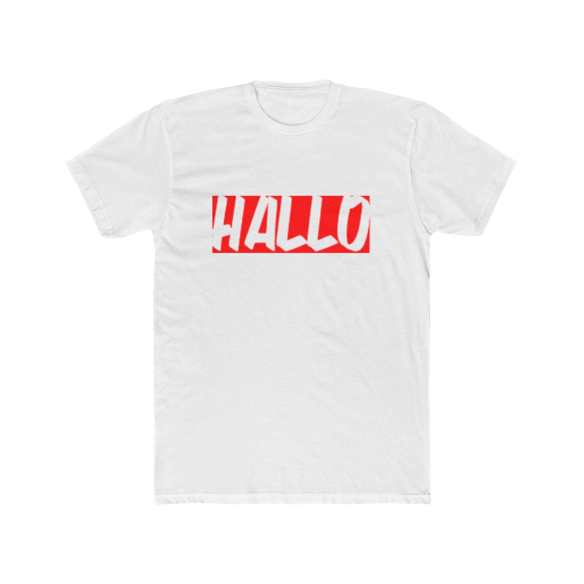 T-Shirt with Hallo Design | Unisex Cotton Crew Tee