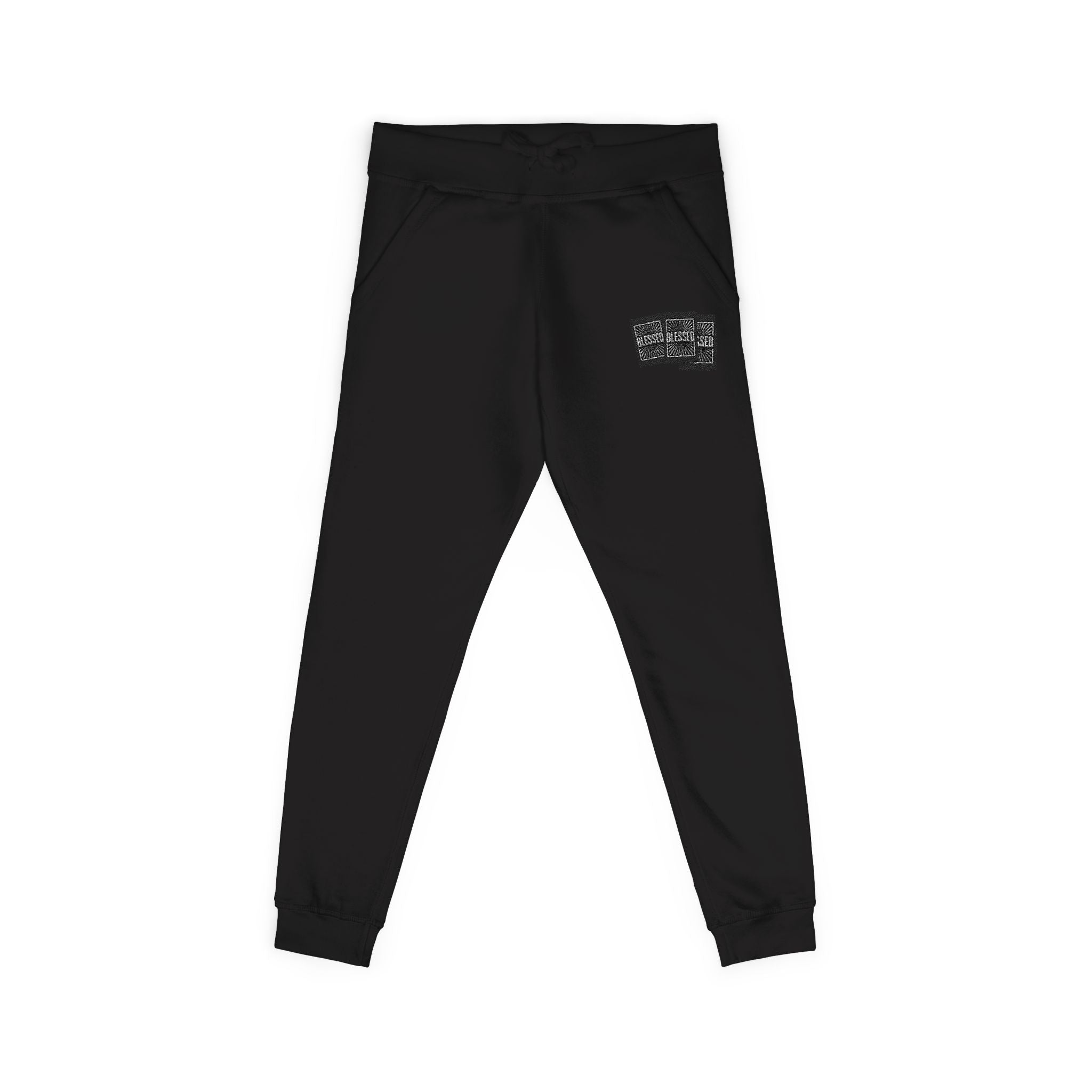 Blessed Embroidered Sweatpants — Fleece Joggers with 'blessed' Script