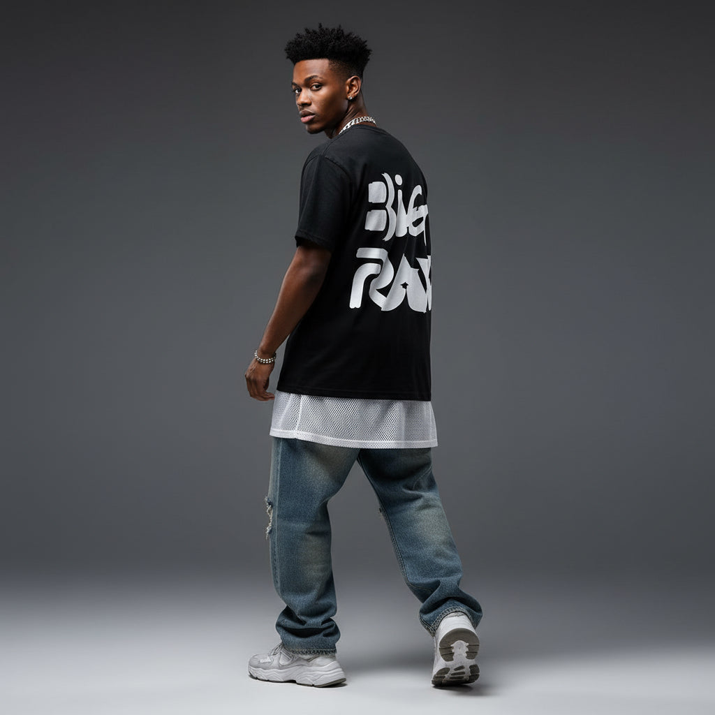 Big Raw Unisex Heavy Cotton Tee, Casual Streetwear Shirt, Gift for Him or Her, Everyday Fashion, Graphic Tee, Trendy Apparel Printify