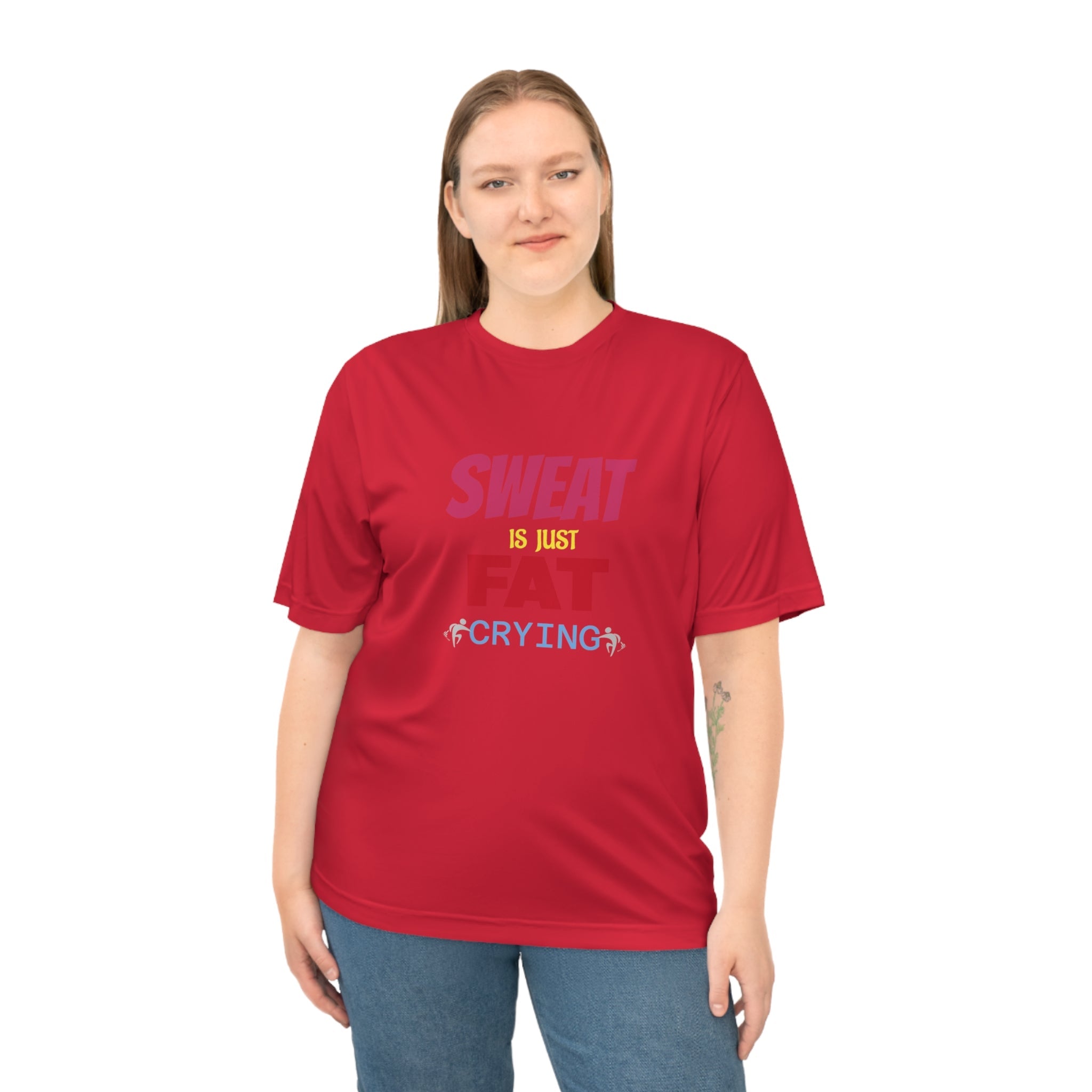 Motivational Fitness T-Shirt – Unisex Sweat is Just Fat Crying, Gym Apparel, Workout Shirt, Activewear, Gift for Fitness Enthusiasts Printify