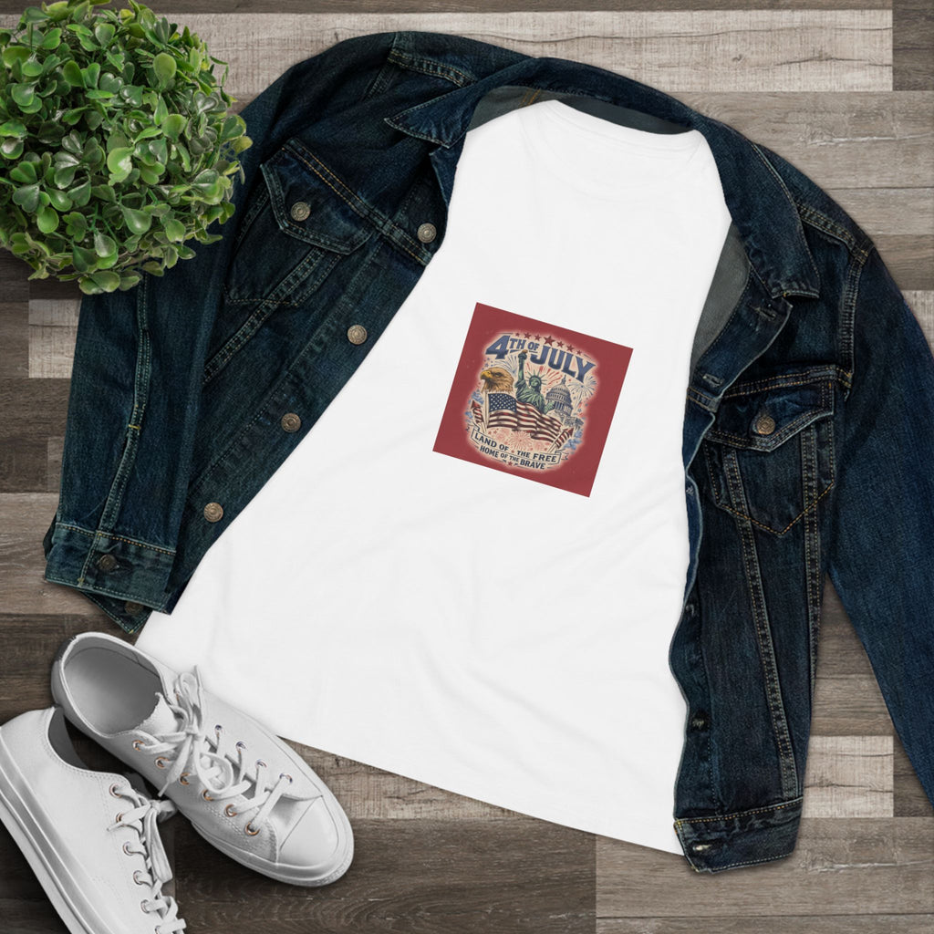 4th of July Vintage Flag Tee —  Women's Cotton Shirt