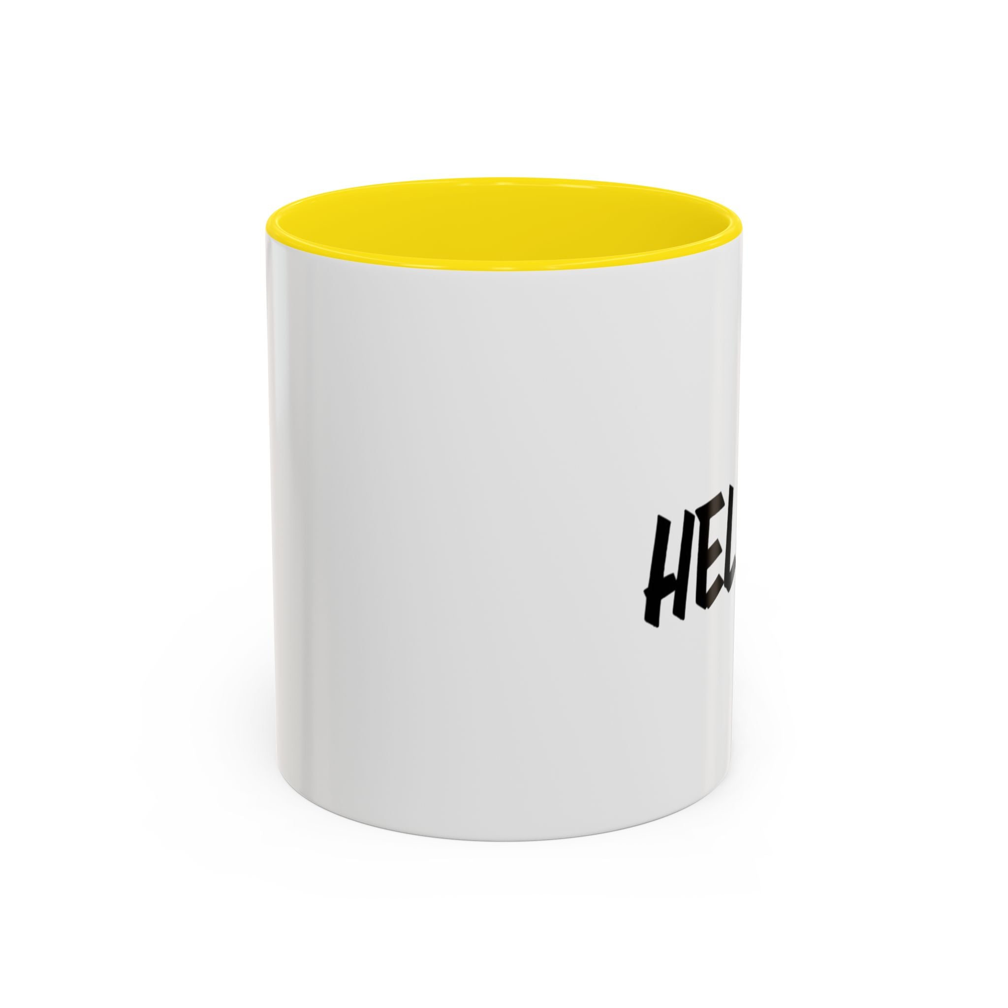 Hello! Accent Coffee Mug - Stylish 11oz & 15oz Black Handle Cup for Coffee Lovers