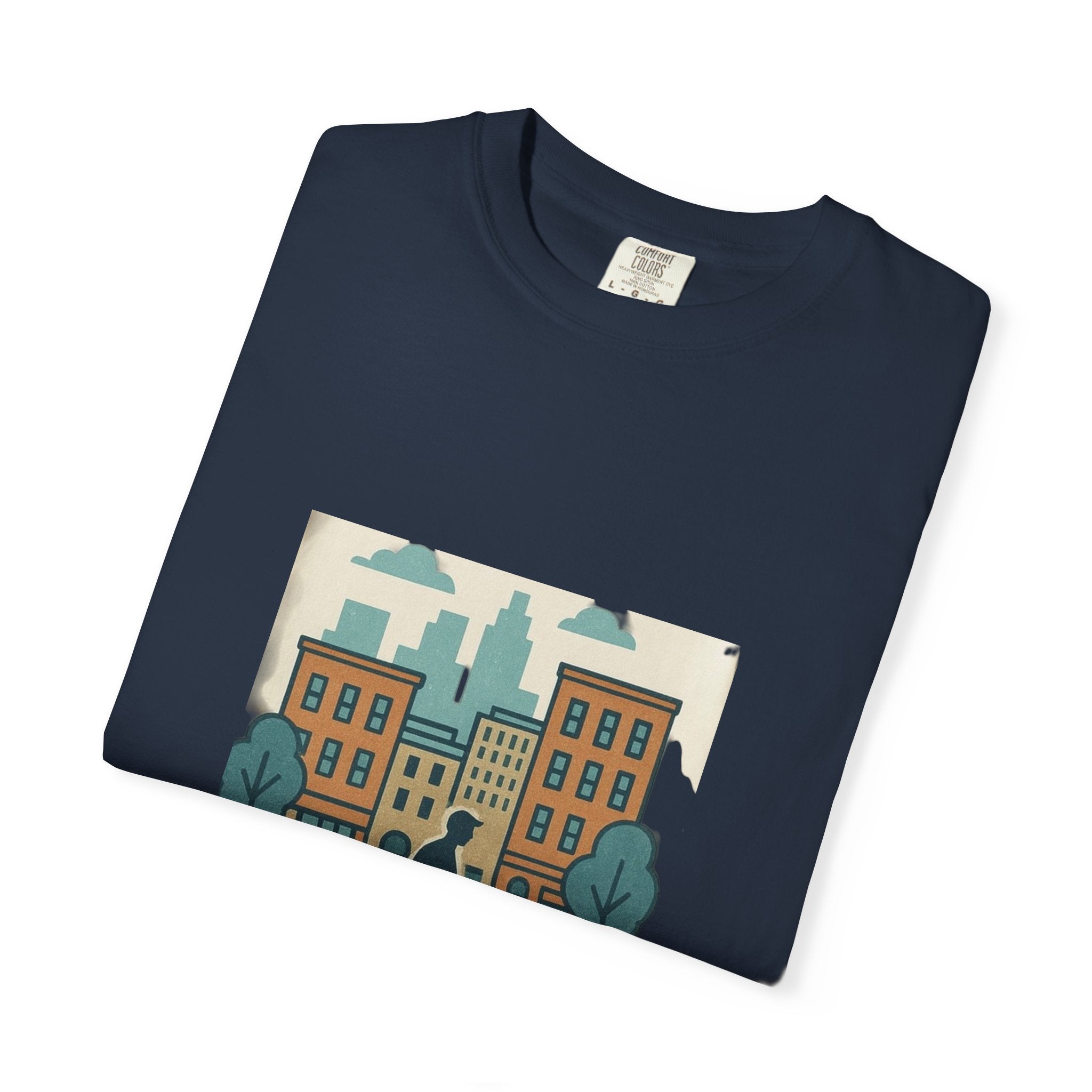City Walk Unisex Garment-Dyed T-shirt, Urban Streetwear, Casual Fashion, Gift for City Lovers, Travel Enthusiast Apparel Printify