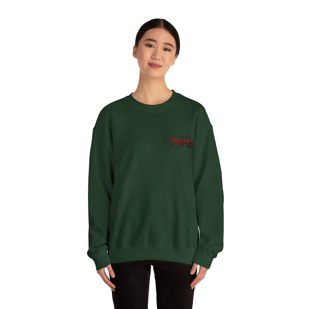 Rustic Horse & Buggy Crewneck Sweatshirt - Cozy Unisex Pullover for Barn Lovers