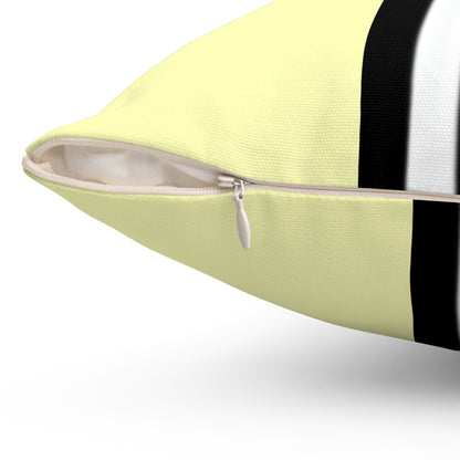 Square Pillow - Modern Striped Yellow for Cozy Living Spaces