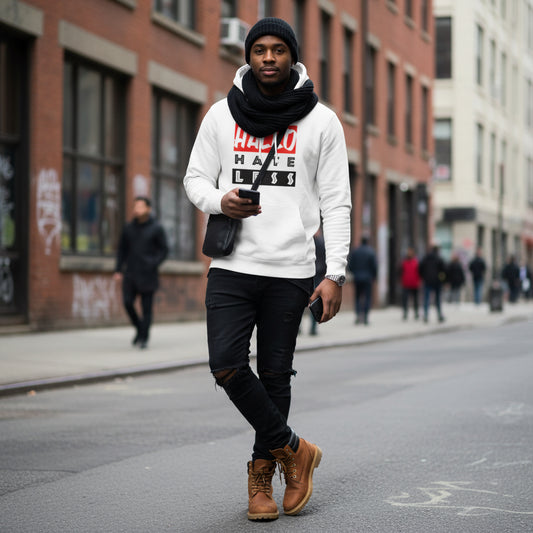 Empowering College Hoodie - 'HALLO HATE LESS' Unisex Sweatshirt Printify