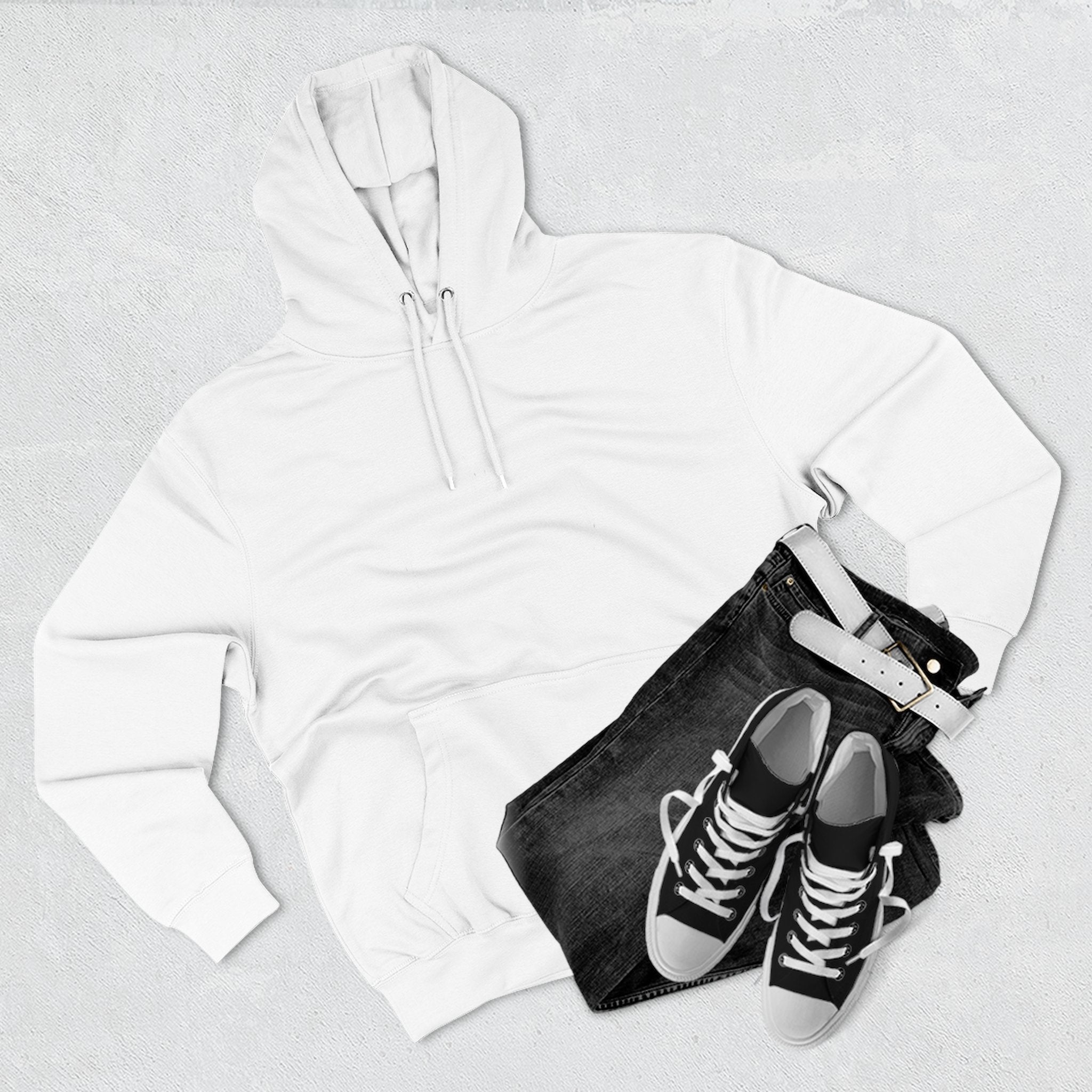 Cozy Three-Panel Fleece Hoodie, Perfect for Fall, Streetwear, Casual Outfits, Gift for Him/Her, Unique Layering Piece Printify