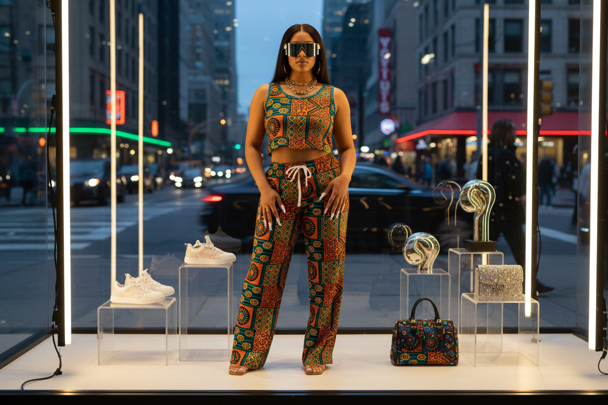 African Print 'Sign of Love' Women's Pajama Pants