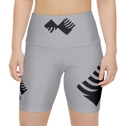 Stylish Women's Workout Shorts for Active Lifestyle - Grey with Black Design