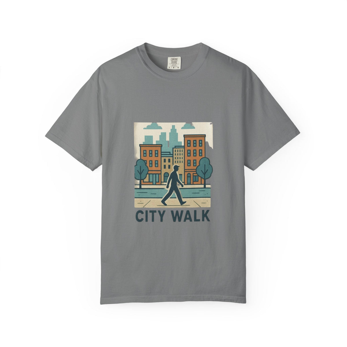 City Walk Unisex Garment-Dyed T-shirt, Urban Streetwear, Casual Fashion, Gift for City Lovers, Travel Enthusiast Apparel Printify