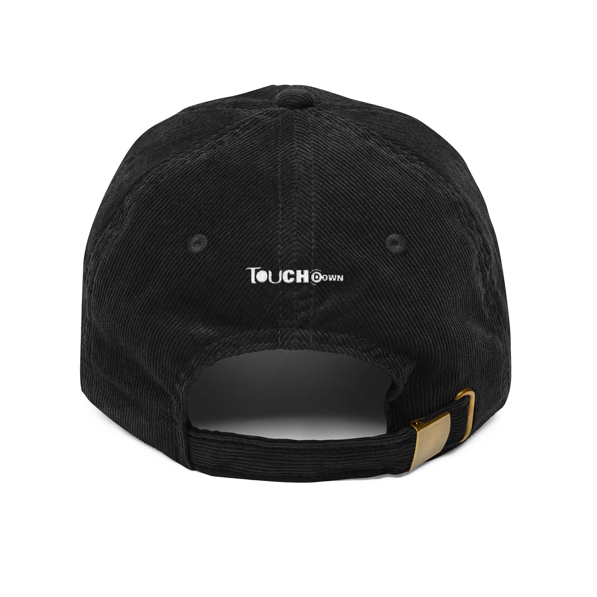Touchdown Corduroy Cap, Embroidered Sports Hat, Casual Look, Gift for Sports Lovers, Year-round Accessory, Unisex Style