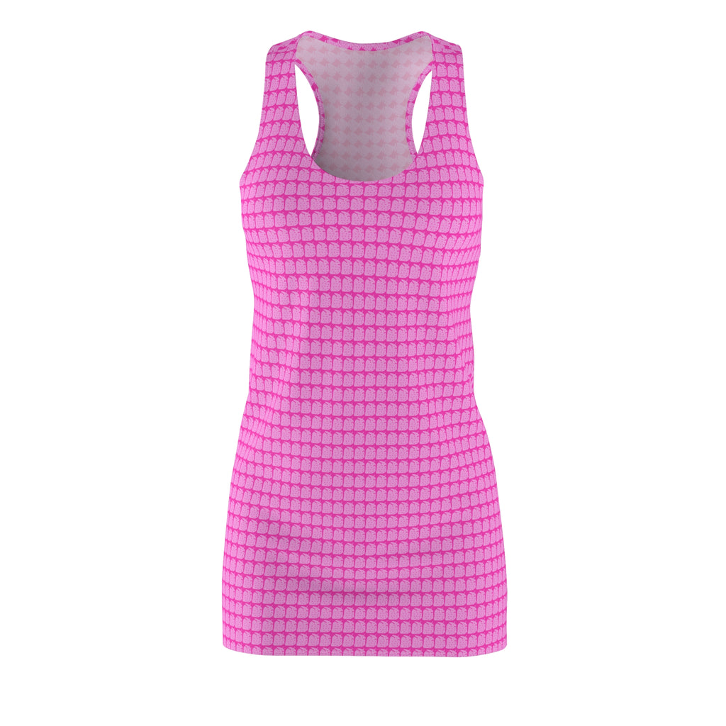 Chic Pink Racerback Dress, Summer Dress, Casual Wear