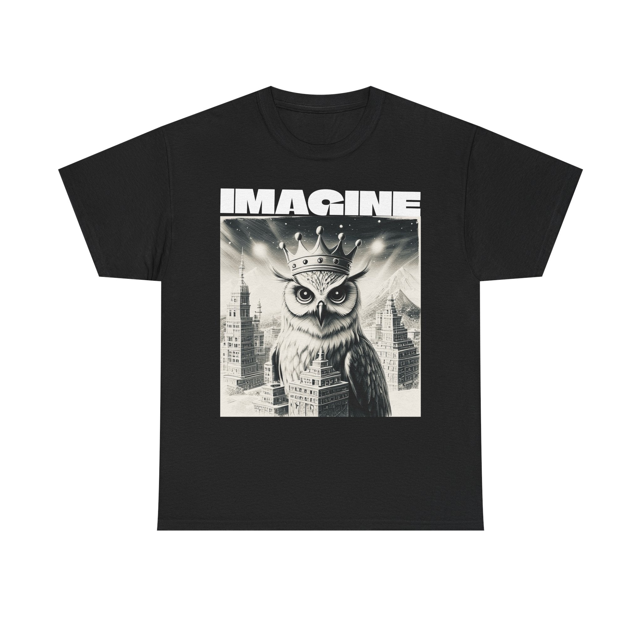 Imagine Owl Graphic Unisex Heavy Cotton Tee