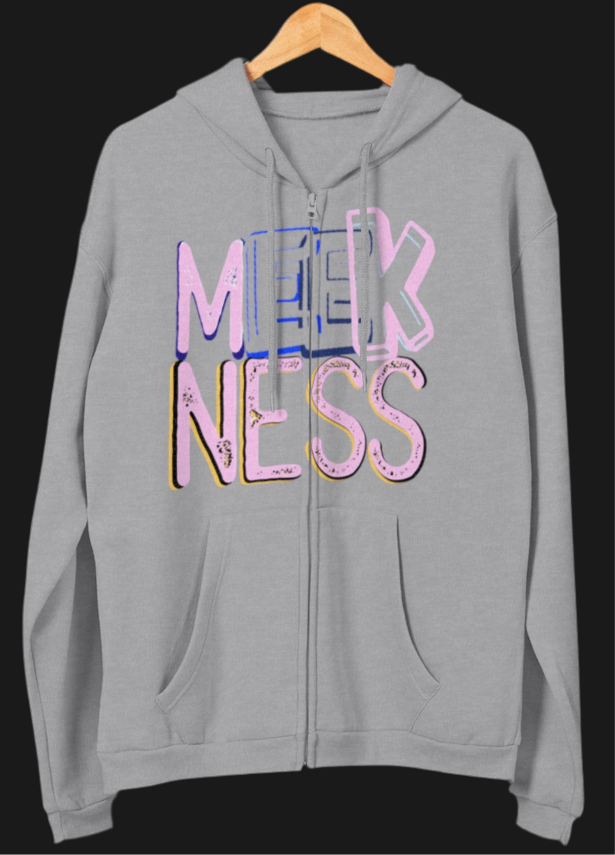 Meekness Unisex Hooded Zip Sweatshirt - Stylish Graphic Zip Hoodie for Everyday Comfort