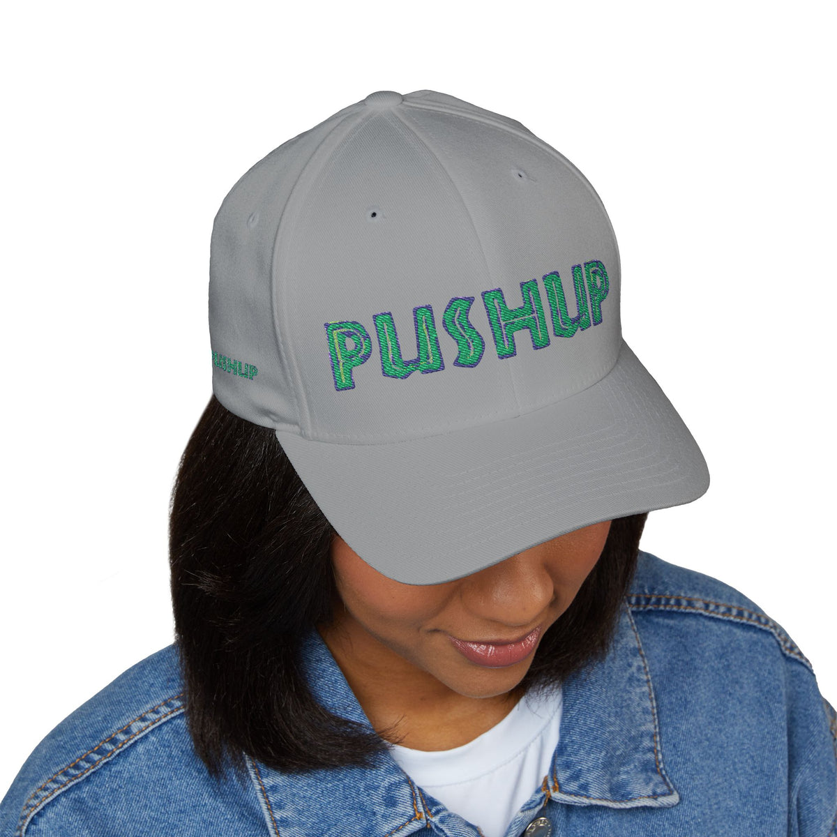 Motivational Embroidered Cap - 'PUSHUP' Structured Hat