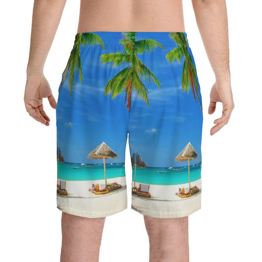 Men's Elastic Beach Shorts (AOP)