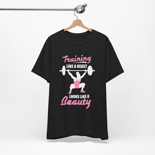 S’entraîner comme une bête ressemble à un tee-shirt unisexe de beauté 