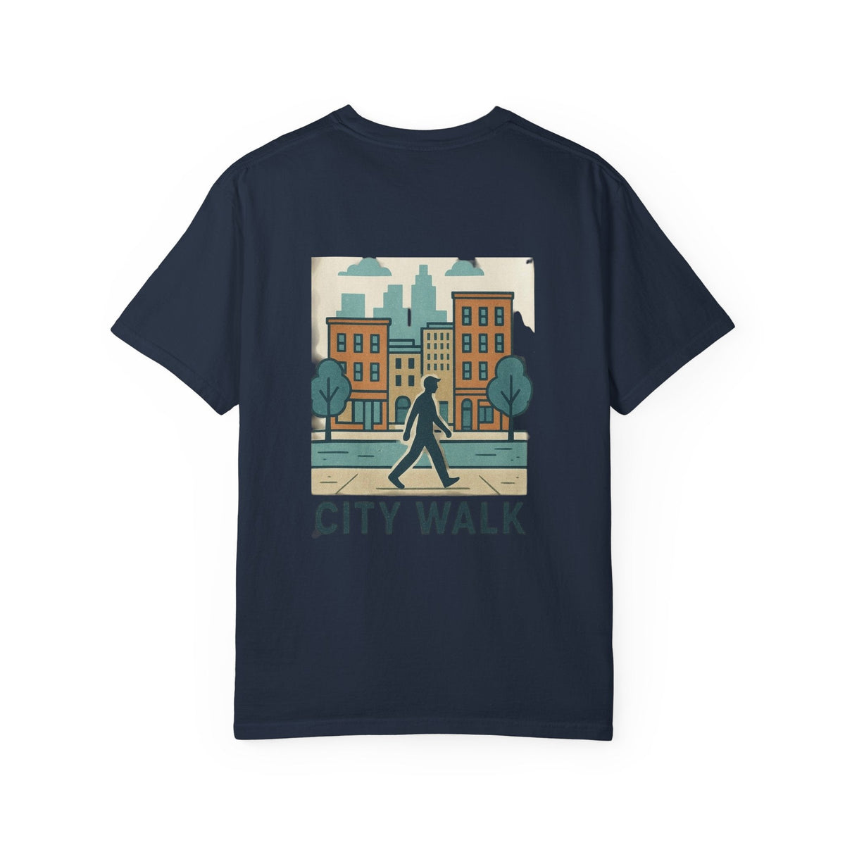 City Walk Unisex Garment-Dyed T-shirt, Urban Streetwear, Casual Fashion, Gift for City Lovers, Travel Enthusiast Apparel Printify