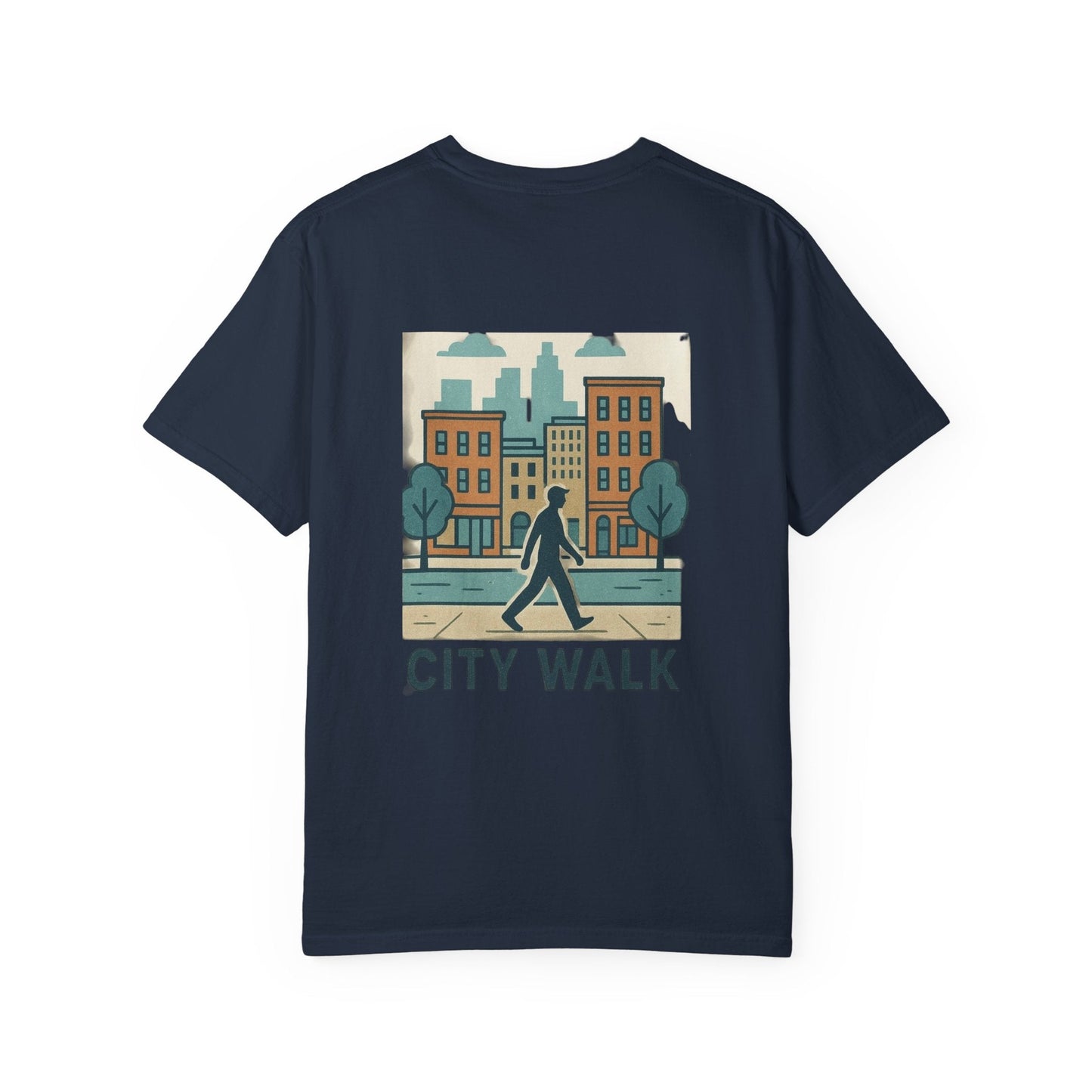 City Walk Unisex Garment-Dyed T-shirt, Urban Streetwear, Casual Fashion, Gift for City Lovers, Travel Enthusiast Apparel Printify