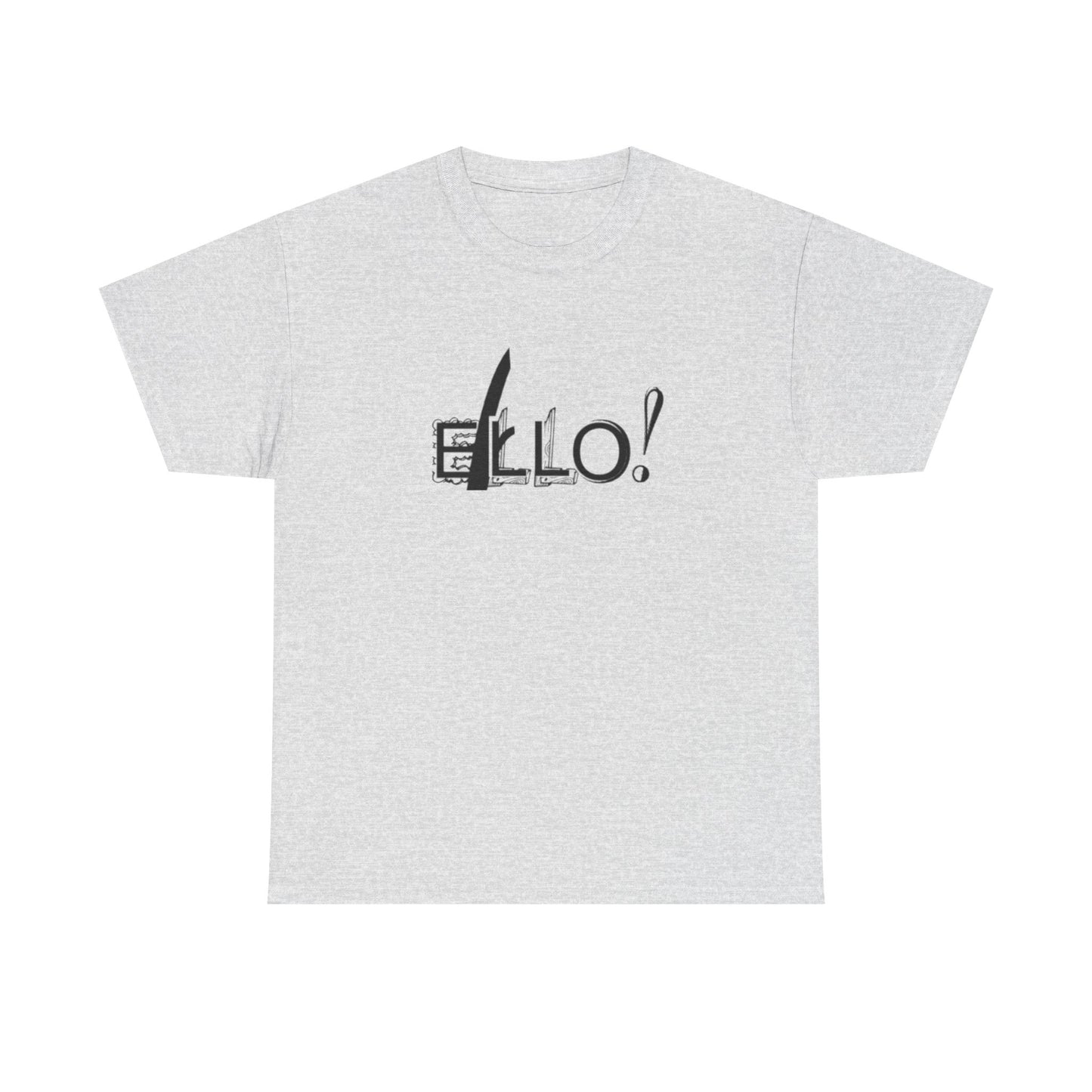 Funny Unisex Heavy Cotton Tee - "ELLO!" Graphic Shirt for Casual Days