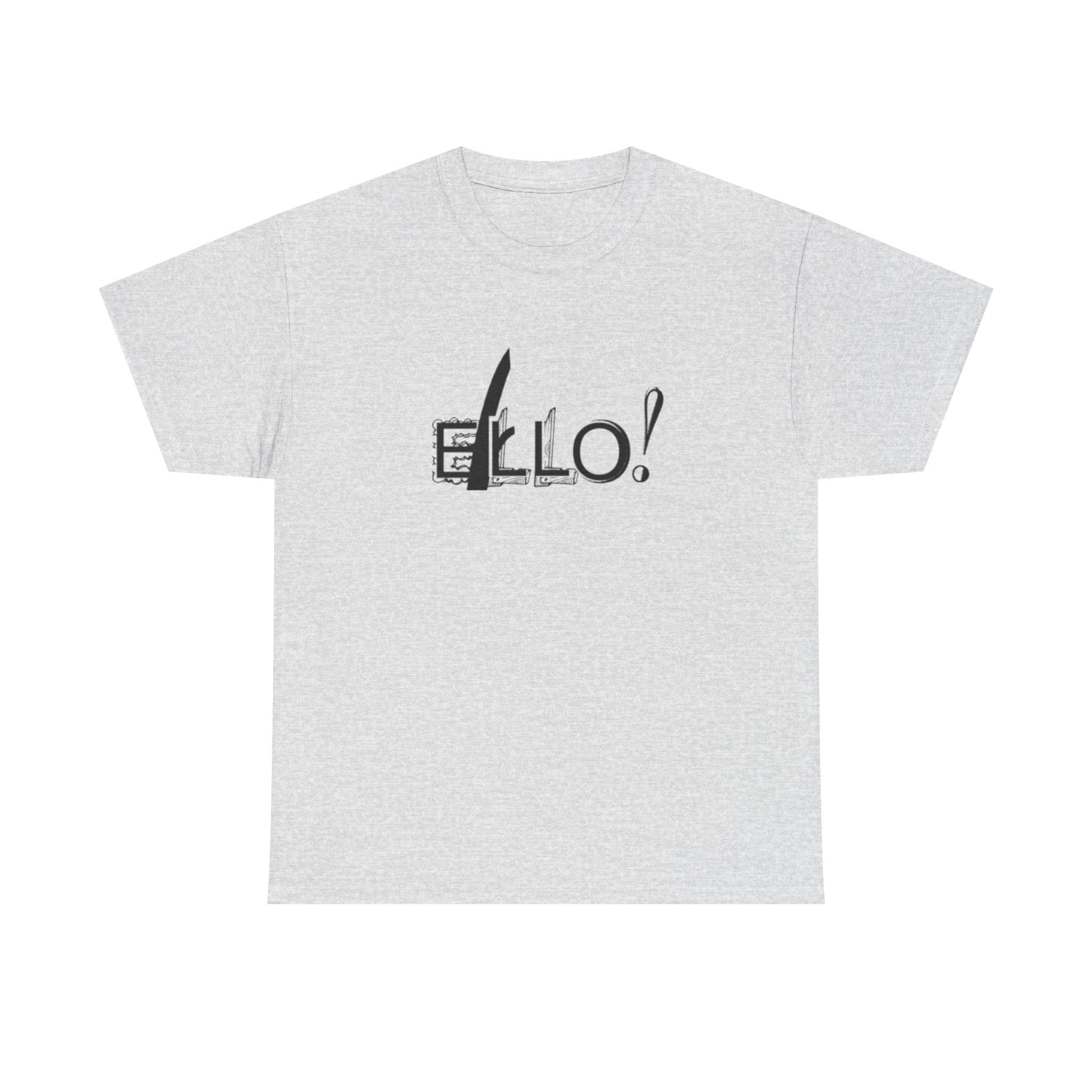 Funny Unisex Heavy Cotton Tee - "ELLO!" Graphic Shirt for Casual Days