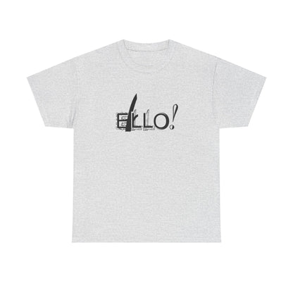 Funny Unisex Heavy Cotton Tee - "ELLO!" Graphic Shirt for Casual Days