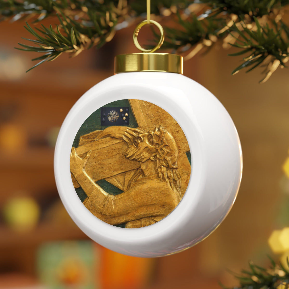 Christmas Ball Ornament - Happy Holidays Printify