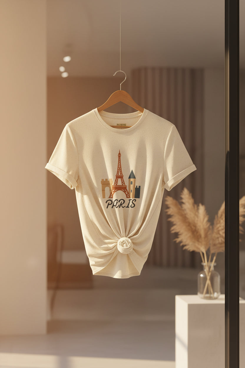 Paris Eiffel Tower Unisex T-Shirt, Travel Shirt, Vacation Tee, Parisian Style Apparel, Souvenir Clothing Printify
