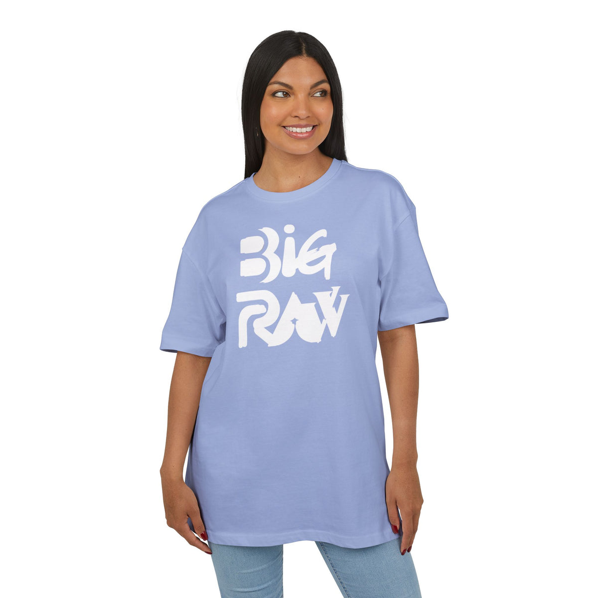 Oversize Tee Big Raw Print Unisex Heavy T-Shirt