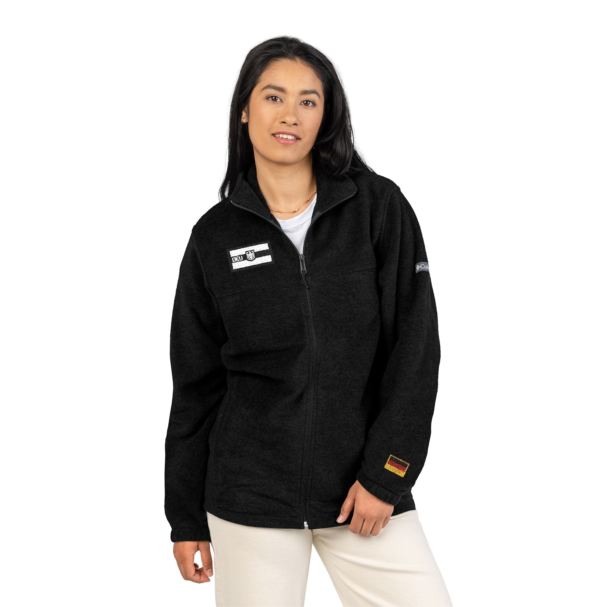 Chic Jacket Embroidered Columbia Fleece Jacket