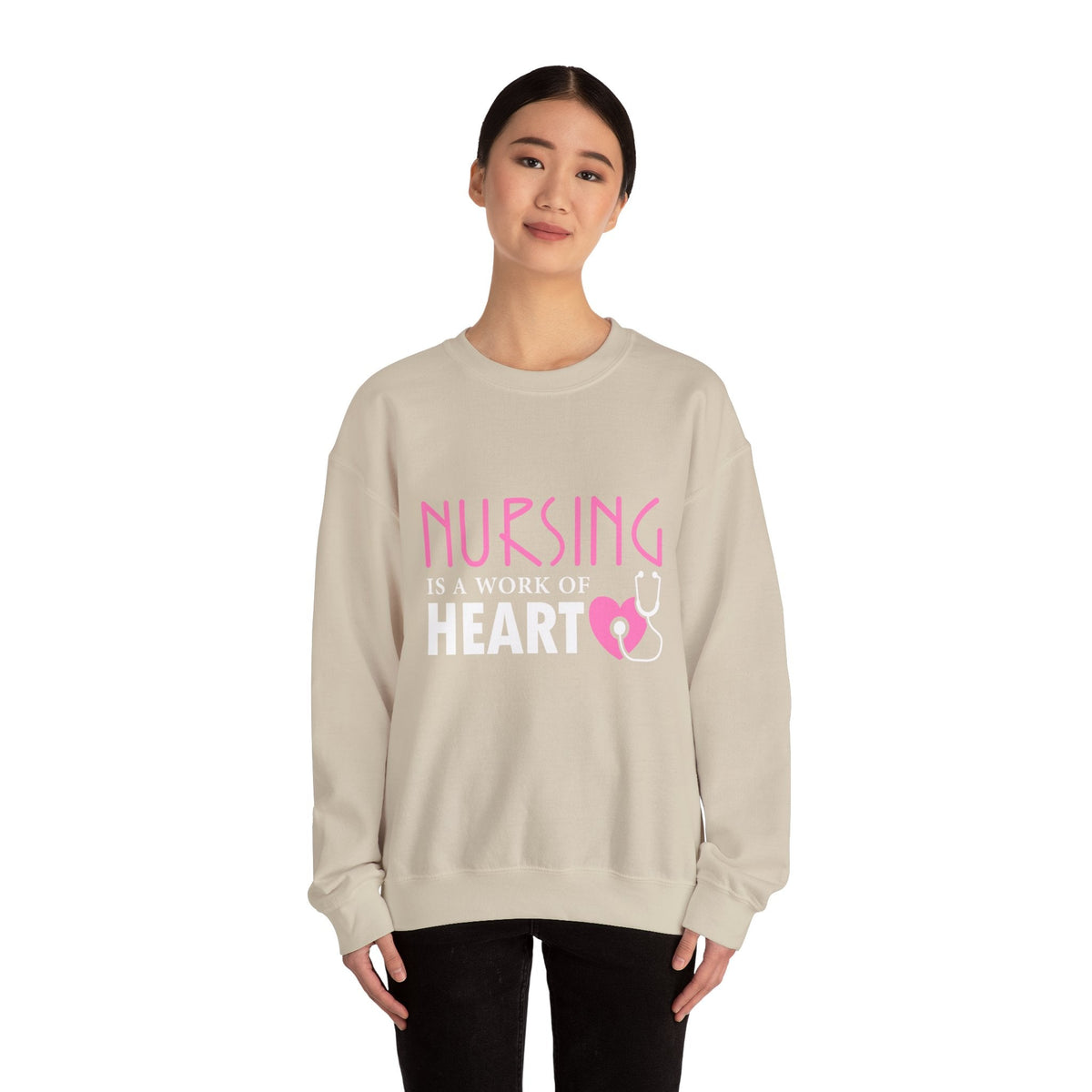 Nursing Is A Work Of Heart Unisex Sweatshirt Printify