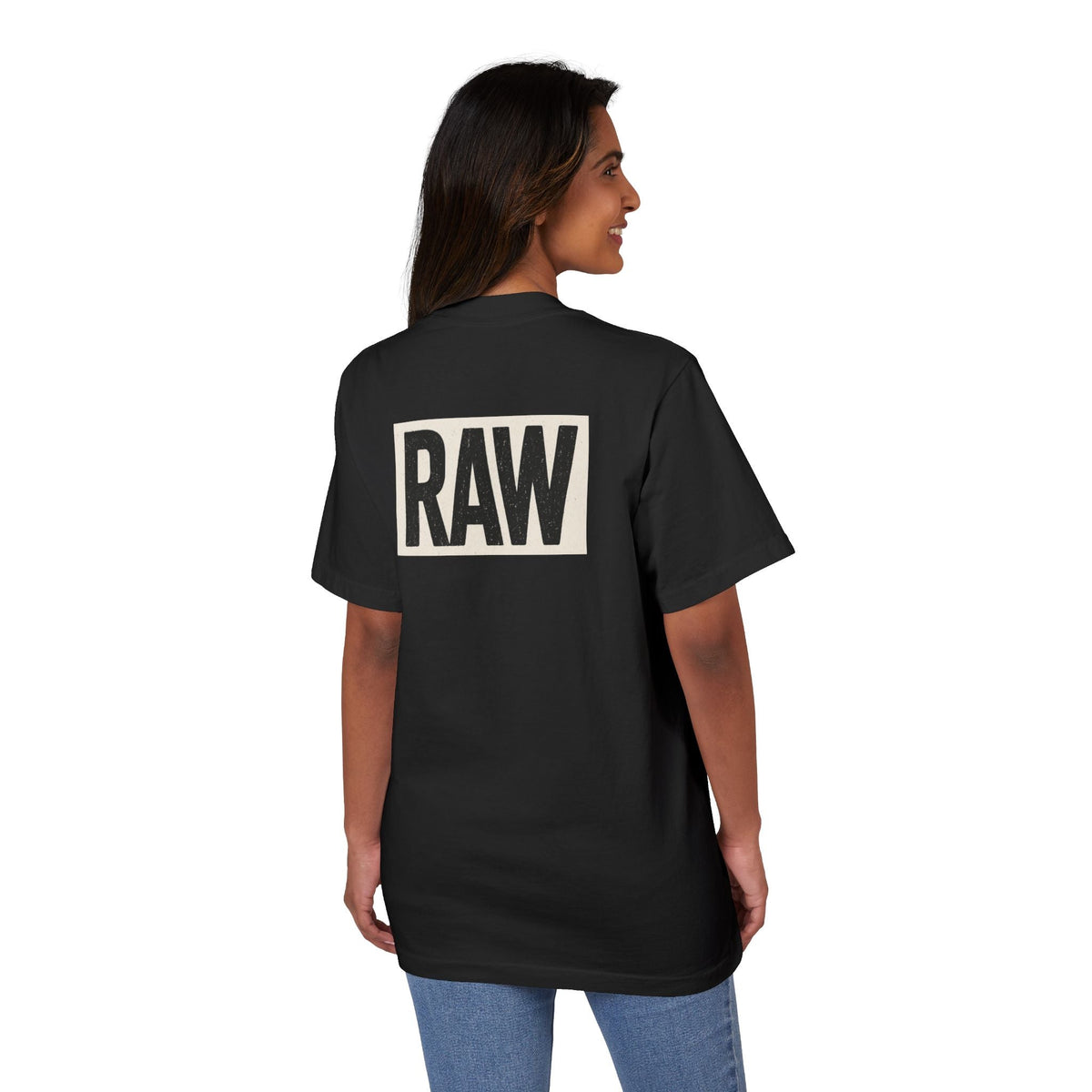 Stylish Unisex Graphic T-Shirt with 'RAW' Print, Casual Streetwear, Everyday Wear, Gift for Friends, Fashionable Basics Printify