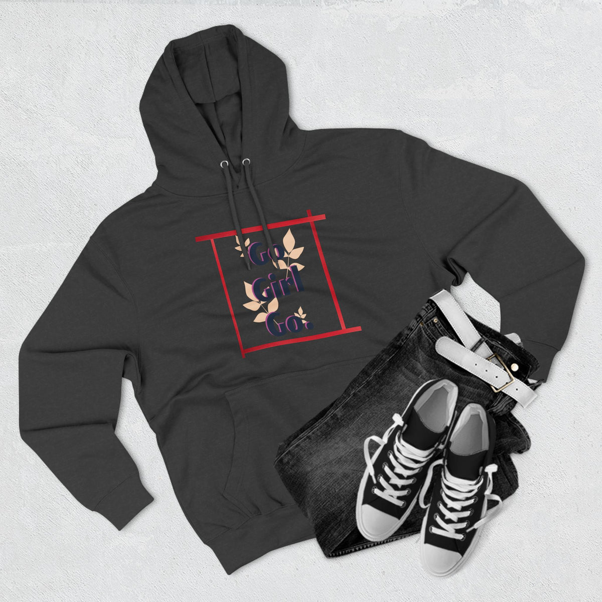 Fleece Hoodie - 'go girl go' Empowering Design