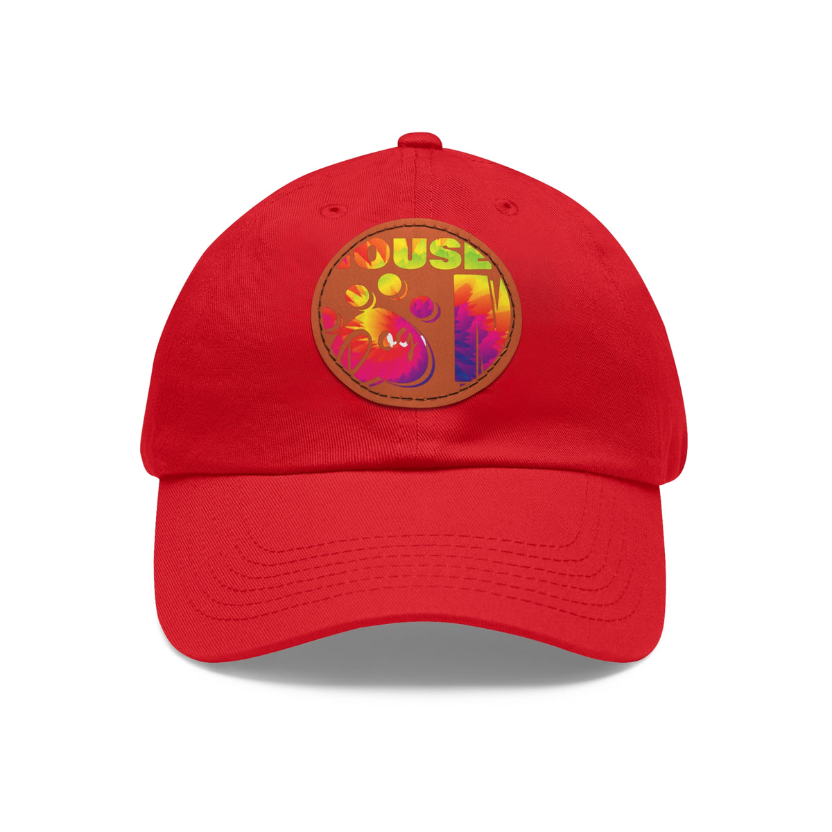 Hat with Leather Patch (Round)