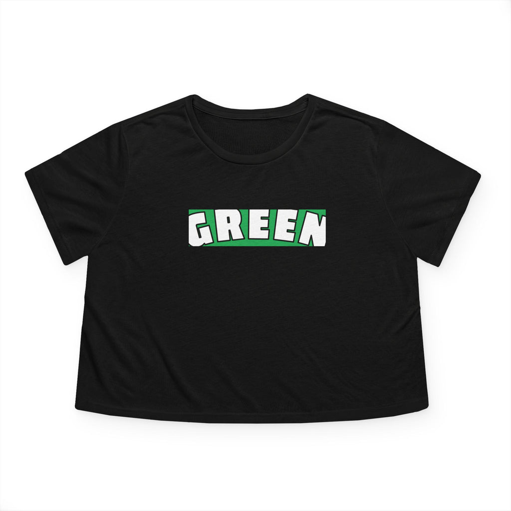 Green Flowy Cropped Tee