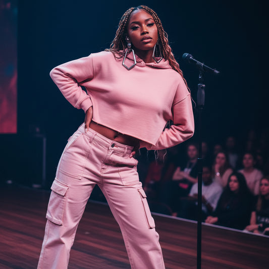 Cropped Hoodie with 'hello Santa' Design Printify