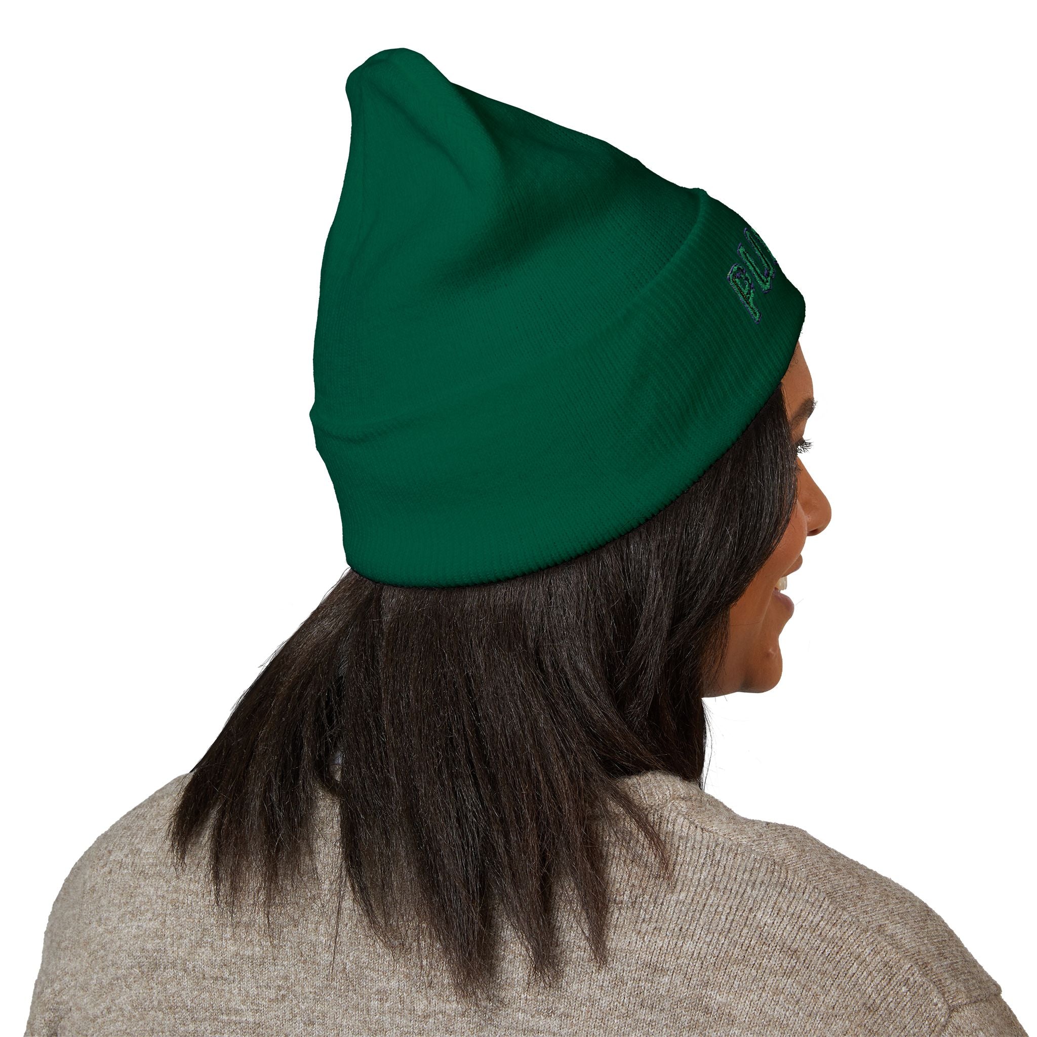 Embroidered Pushup Cuffed Beanie - Stylish Winter Accessory