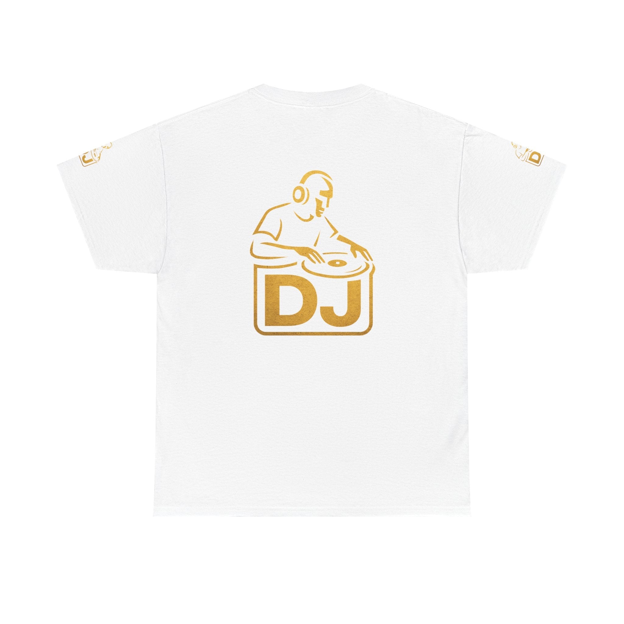 DJ Graphic Tee — Gold Turntable DJ Shirt for Music Lovers Printify