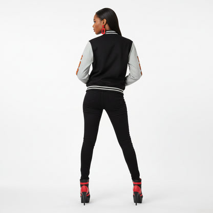 Varsity Letterman Jacket – Retro 'B' Patch Sleeve Design Printify