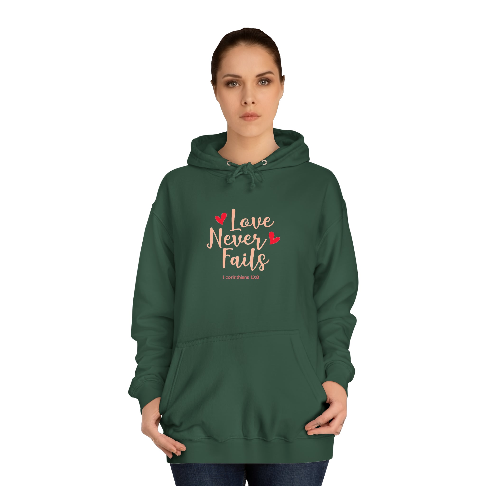 L’amour n’échoue jamais Sweat à capuche unisexe 