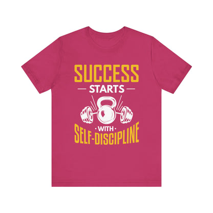 Le succès commence par le tee-shirt unisexe d’autodiscipline 