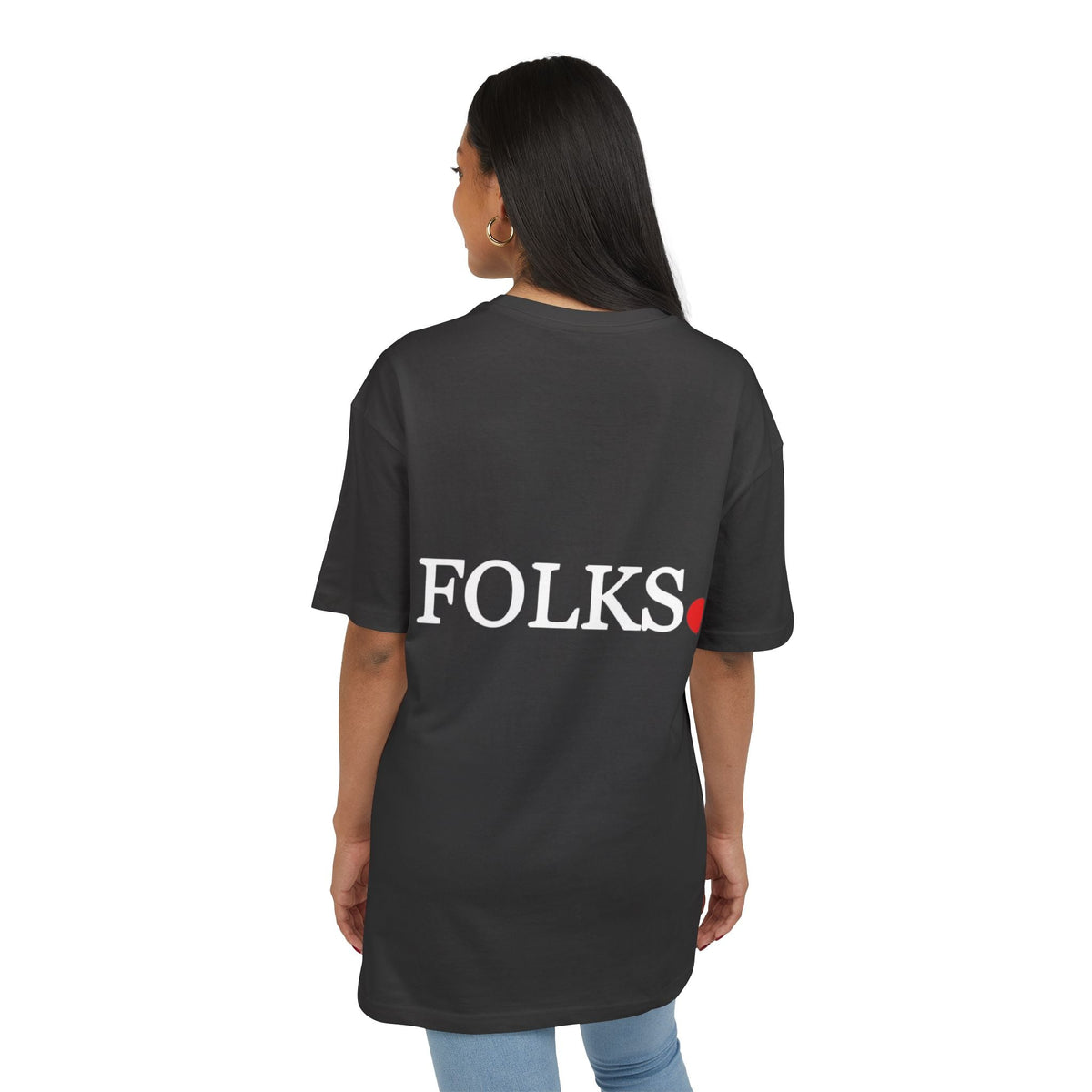 Oversized Tee with Bold Red Dot, Everyday Tee Printify