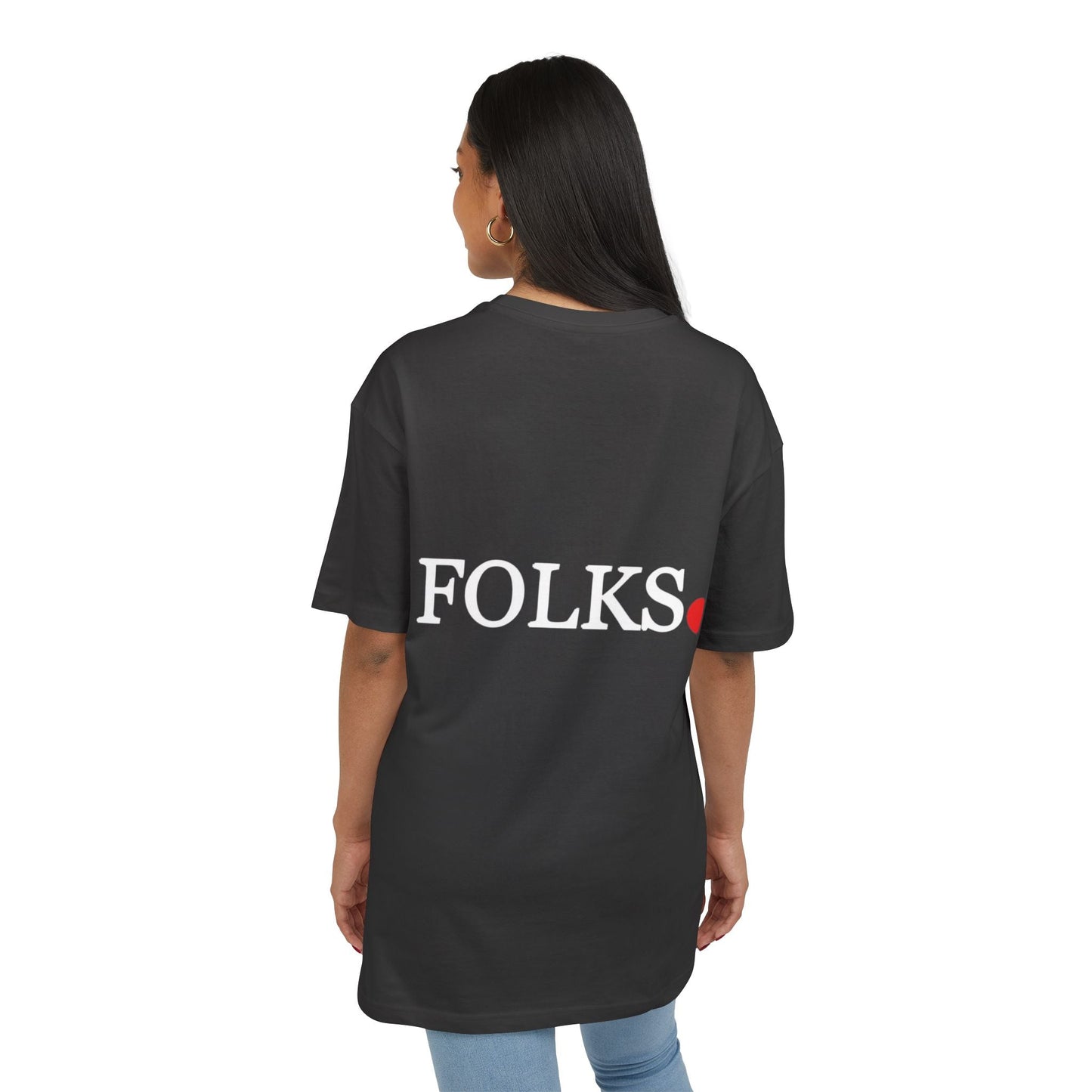 Oversized Tee with Bold Red Dot, Everyday Tee Printify