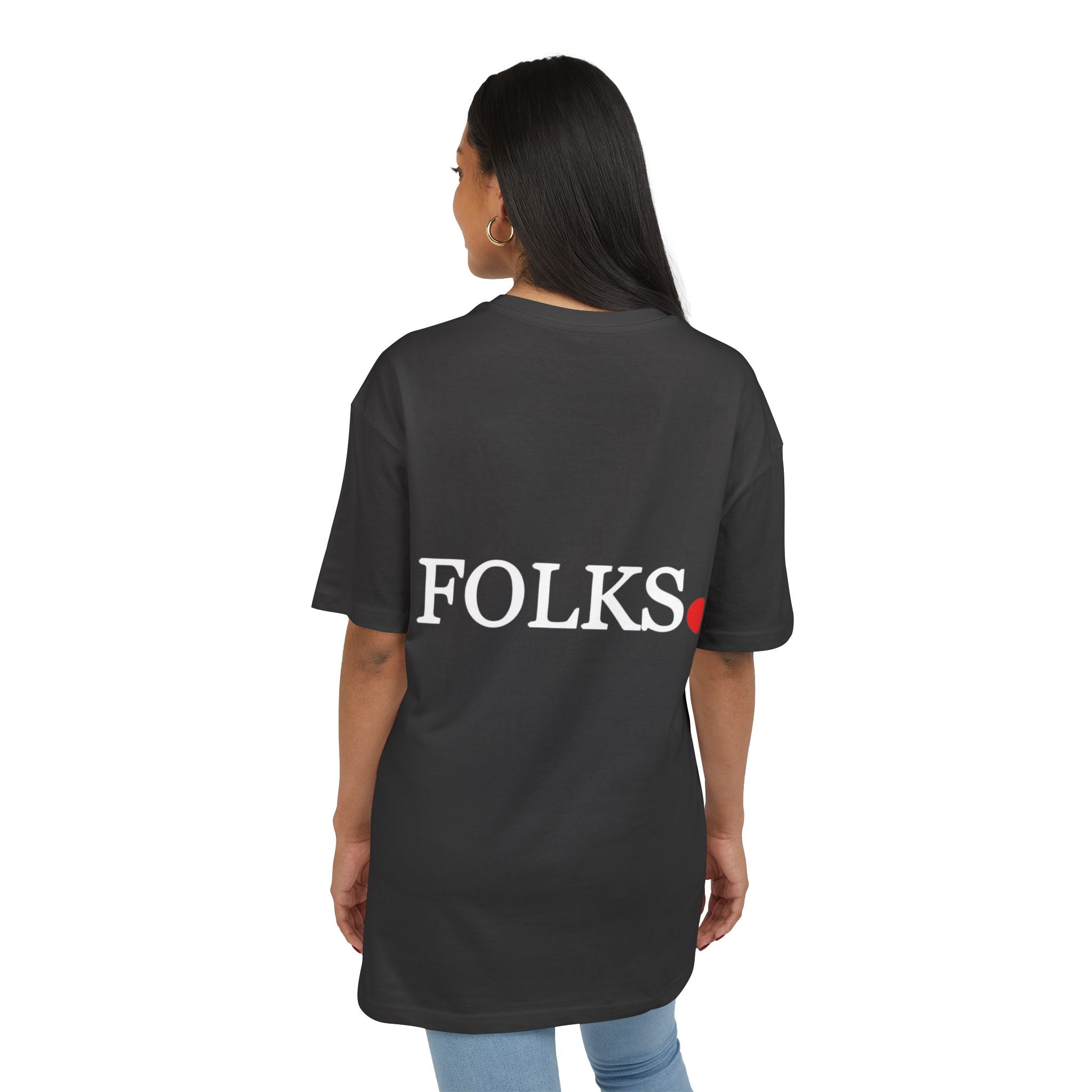 Oversized Tee with Bold Red Dot, Everyday Tee Printify