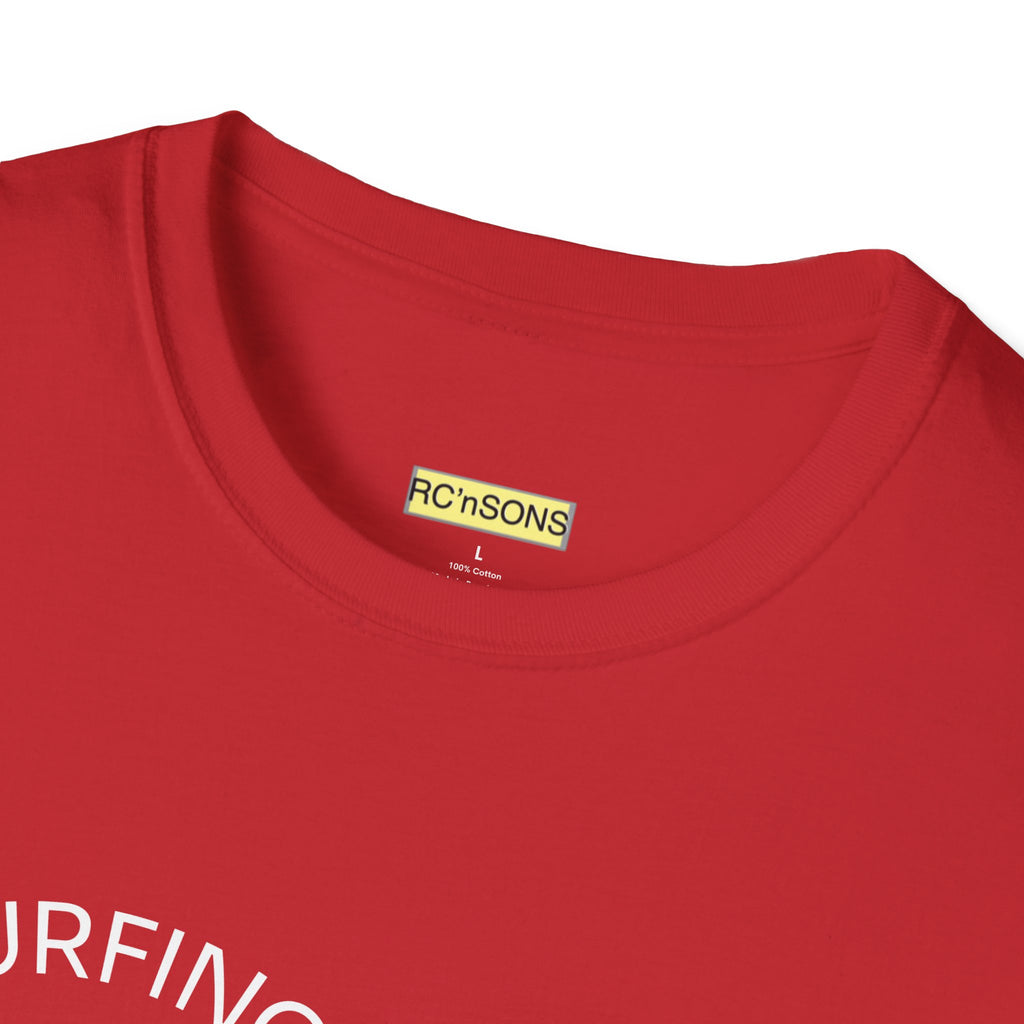 Surfing the Wave Unisex Softstyle T-Shirt, Beachwear, Summer Apparel, Gift for Surfers, Casual Tee, Surfing Theme Shirt