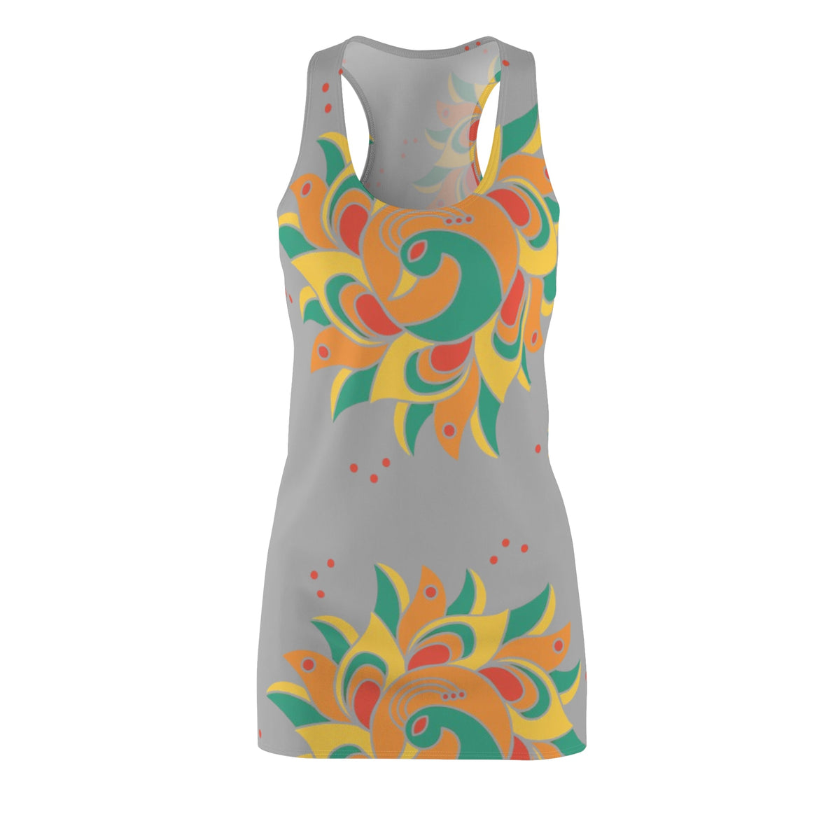 Bohemian Floral Racerback Dress – Summer Vibes, Beach Cover-Up, Casual Wear, Festival Outfit, Vacation Dress Printify